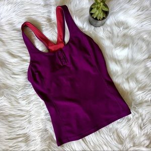 Nike Fit Dry Racerback Buttoned Purple/Red Tank